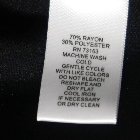 Cable &‎ Gauge Womens Open Front Cardigan Large Black Scalloped Cropped Office - Picture 9 of 10